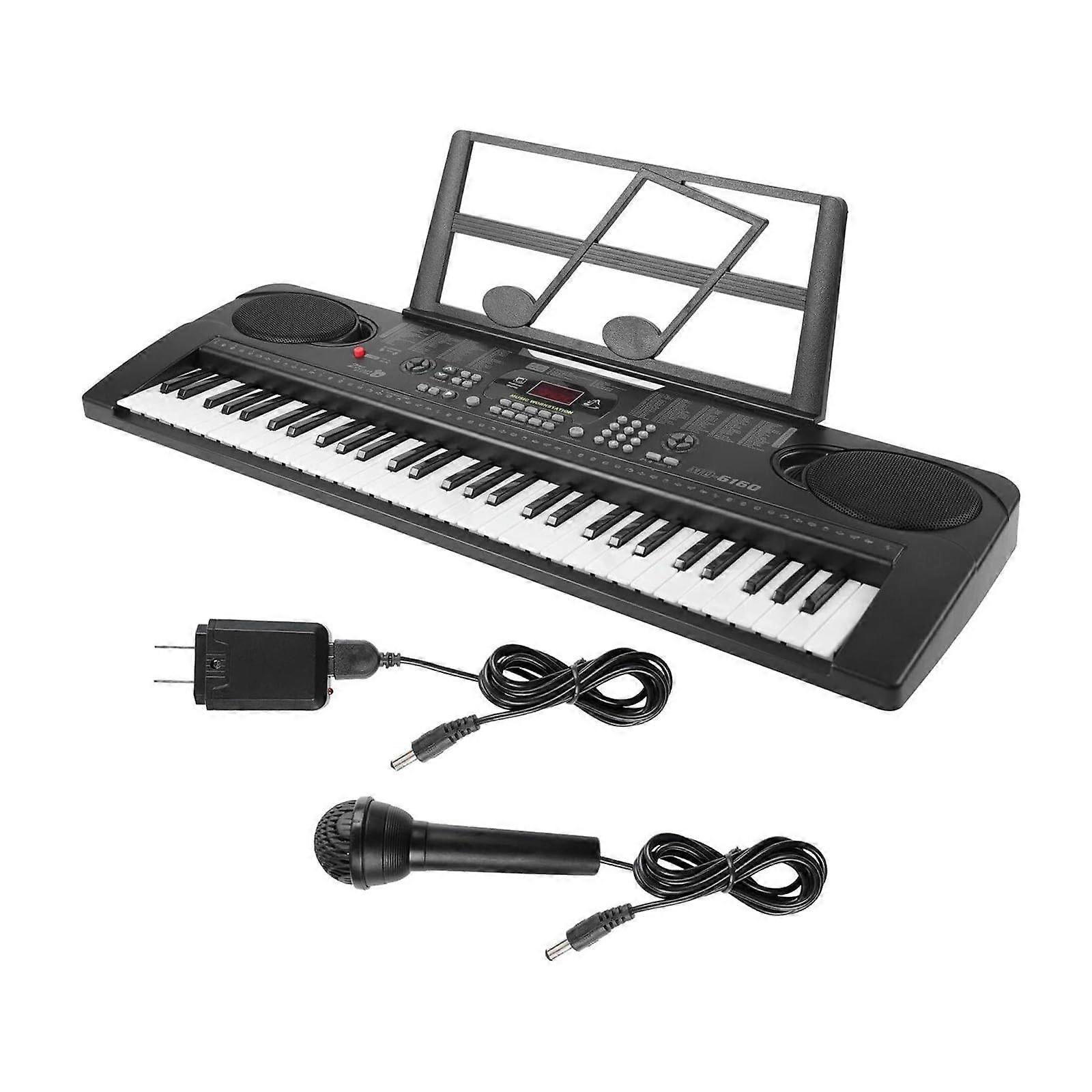 61 Key Electronic Keyboard Piano with Touch Display, Learning Modes, Record and Playback, Mic Included