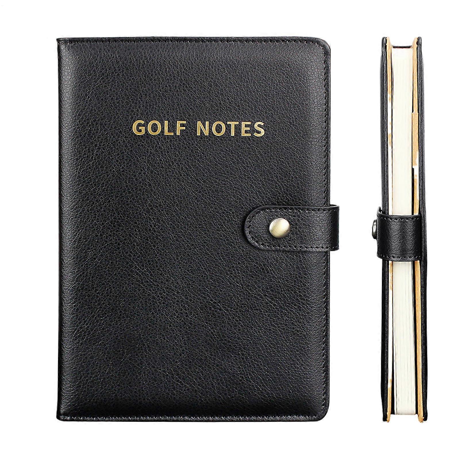 Golf Yardage Book Pocket Size with QuickReference Metrics, PU Cover Golf Score Notebook