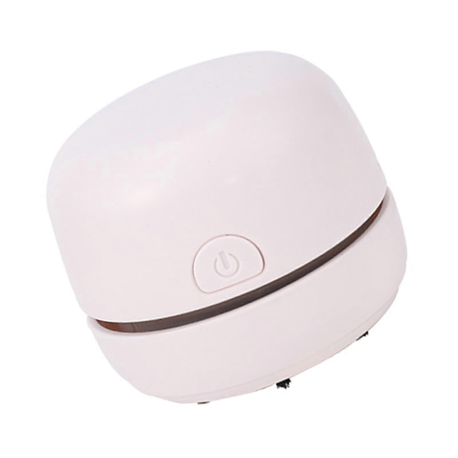 Desktop Vacuum Cleaner USB Rechargeable Mini Tabletop Crumb Sweeper for Desk Keyboard White
