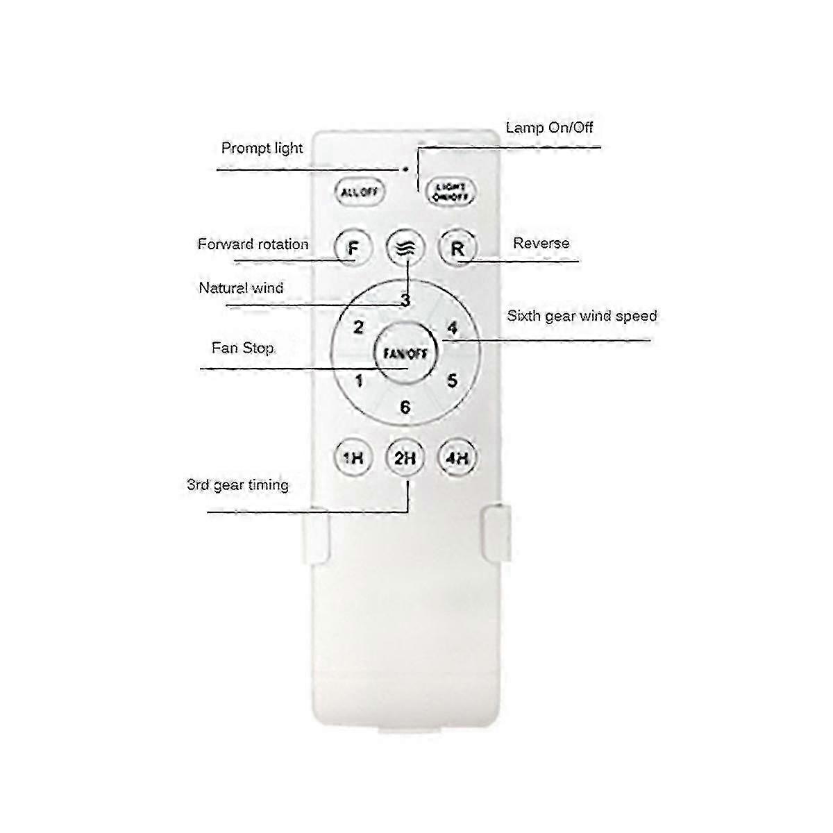 Universal DC Ceiling Fan Remote Control 6-Speed with Timer Function