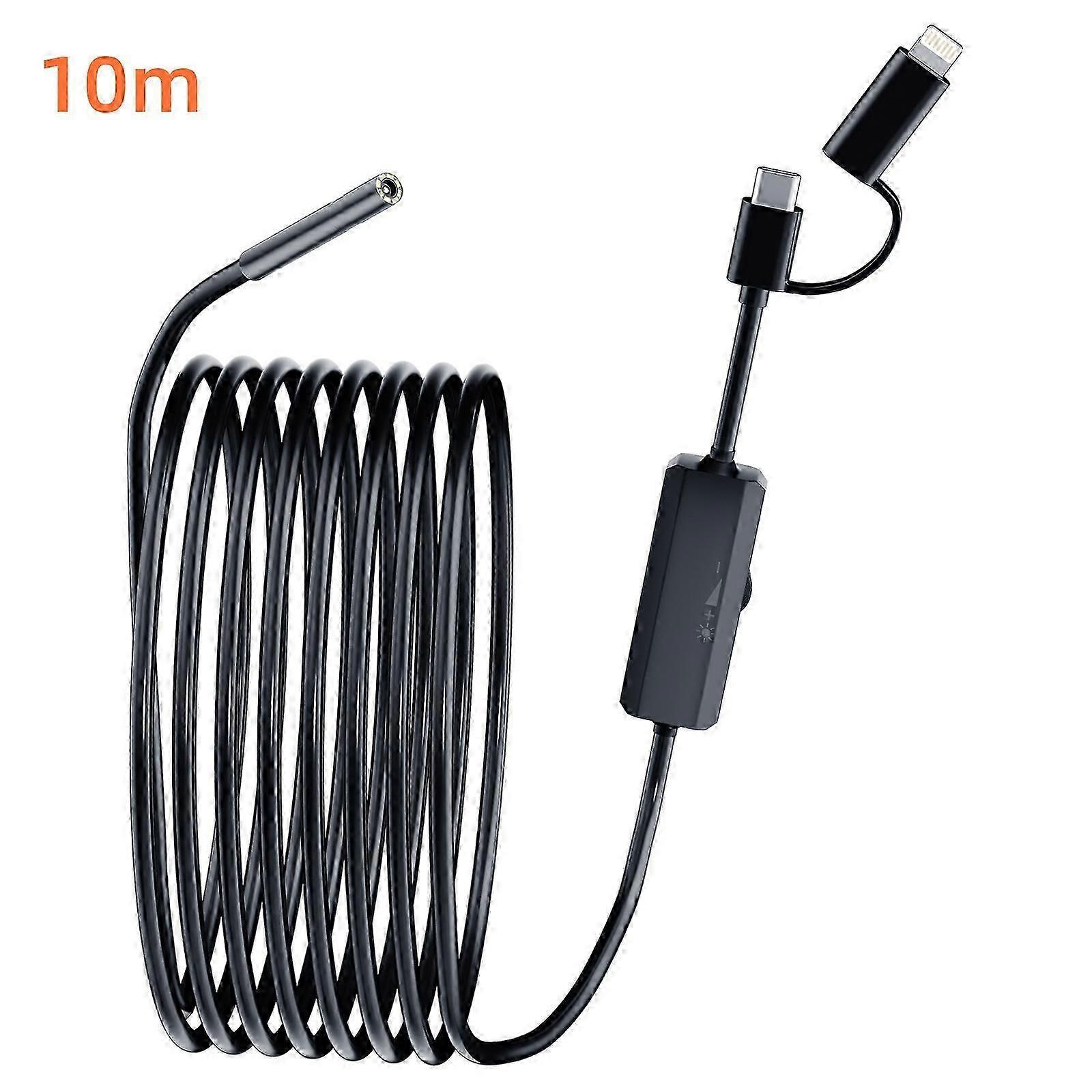 8 LED HD 1440P Endoscope Snake Inspection Camera Borescope for iPhone Android
