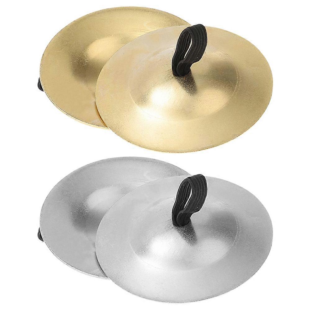Finger Cymbals Belly Dancing Handheld Percussion for 2Pairs Dance