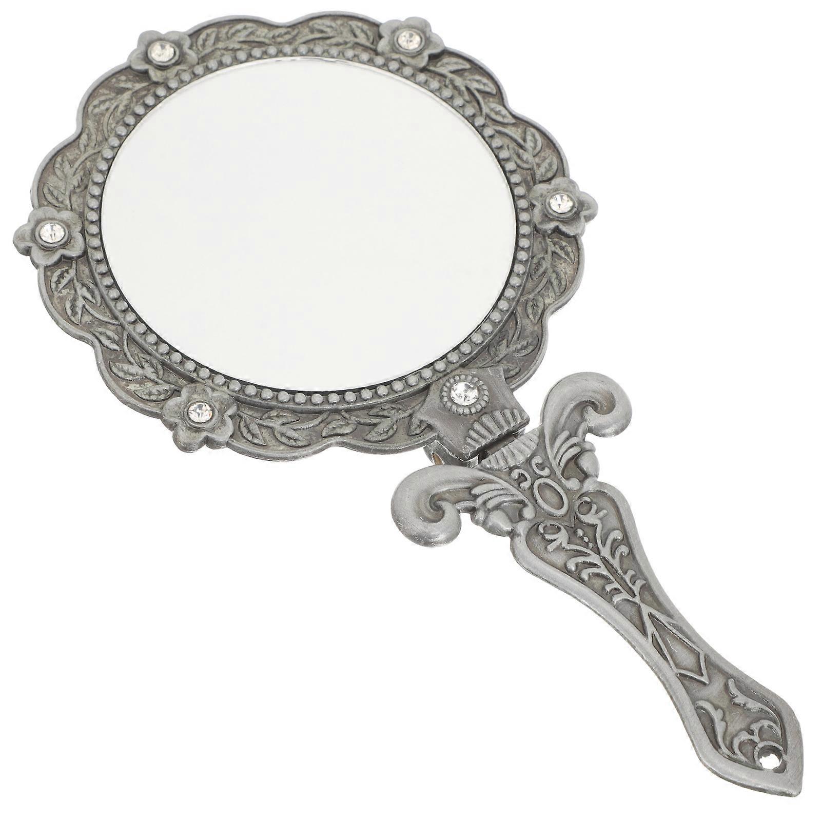 Hand Mirror Vintage Handheld Mirror for Quick Makeup Portable