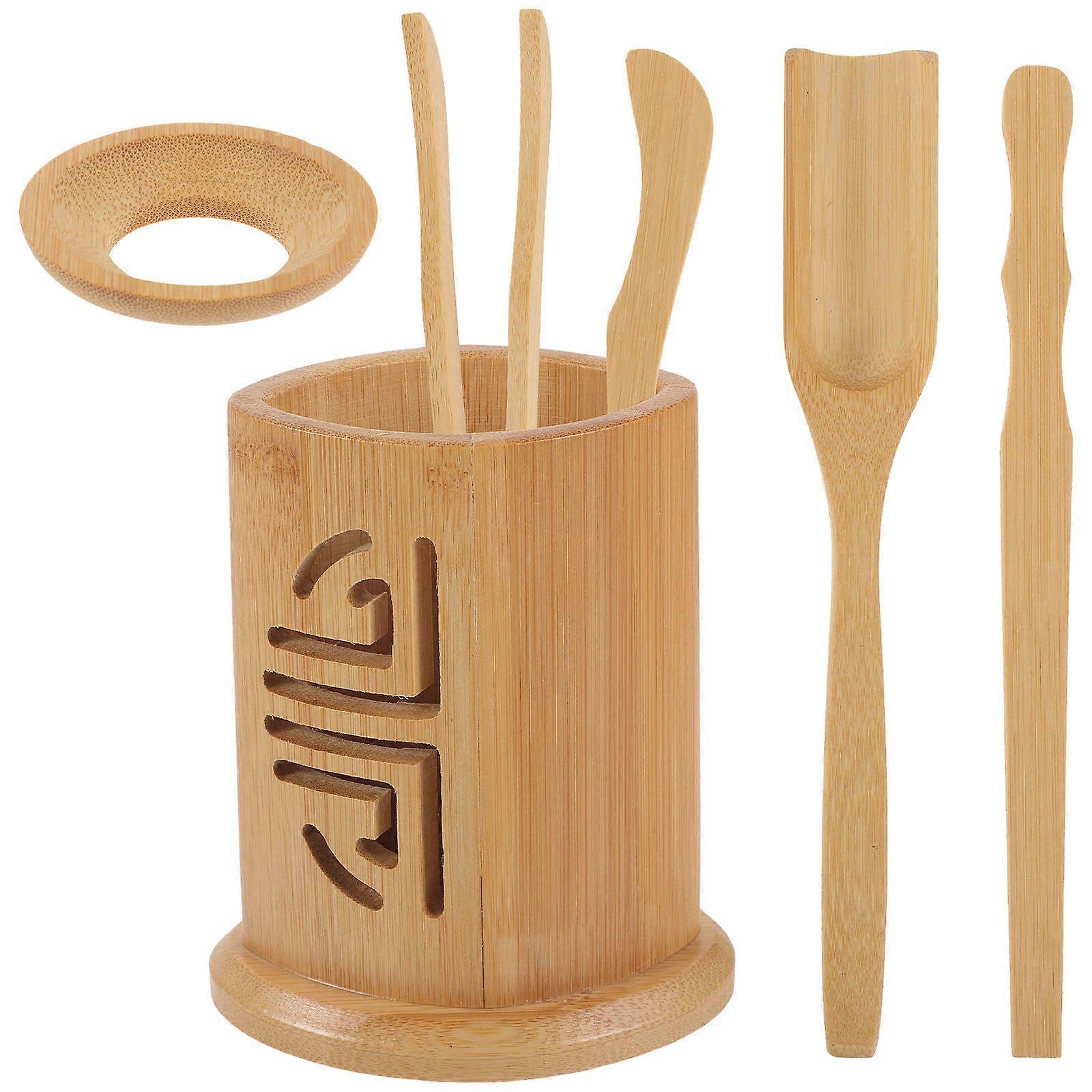 Bamboo Chinese Tea Set Accessories for Tea Use 6Pcs Kit