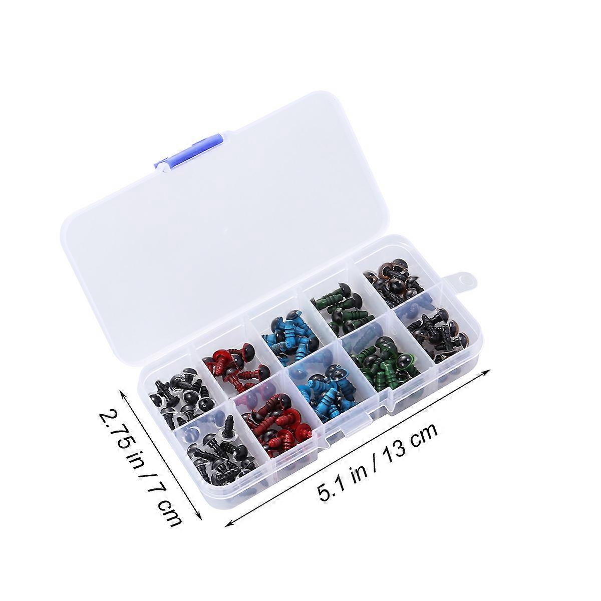 Plastic Eyes and Gasket for Doll Making 100Pcs Assorted Colors