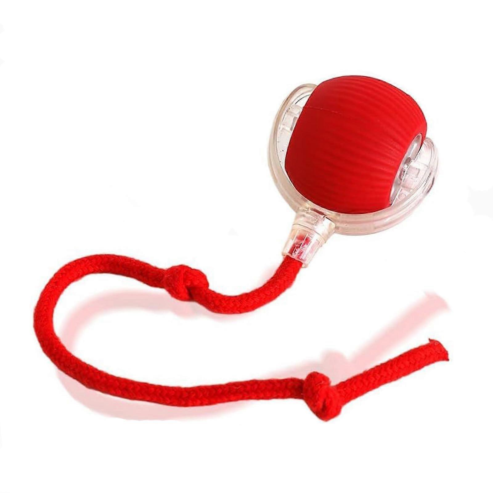 Interactive Cat Toy Ball for Indoor Cats with Smart Obstacle Avoidance and Three Speed Modes, Deep Red