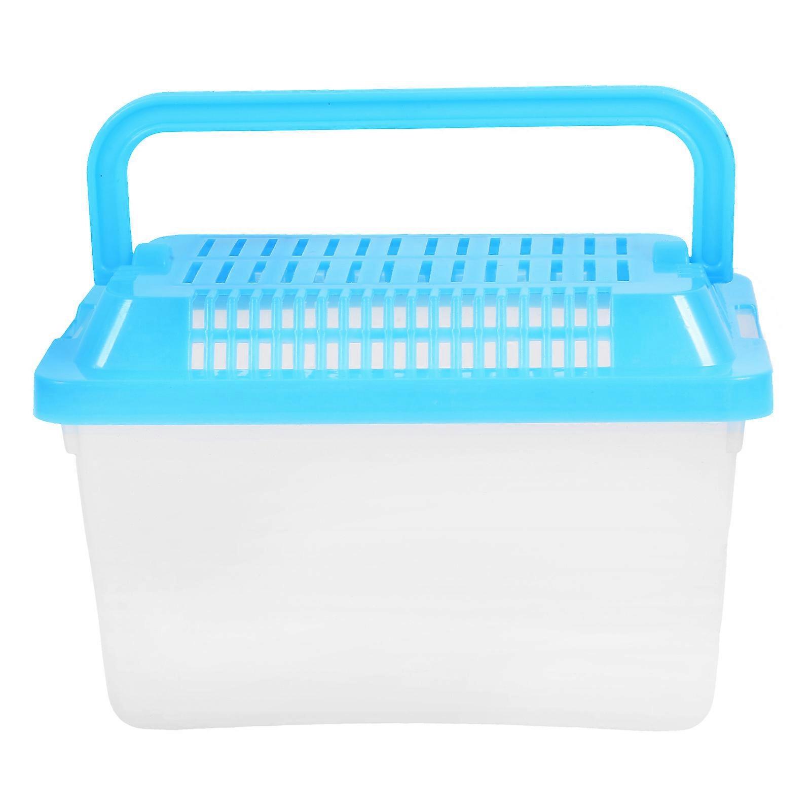 Small Clear Fish Tank Portable Aquarium For Home Use Rectangular Shape Easy Cleaning 1Set