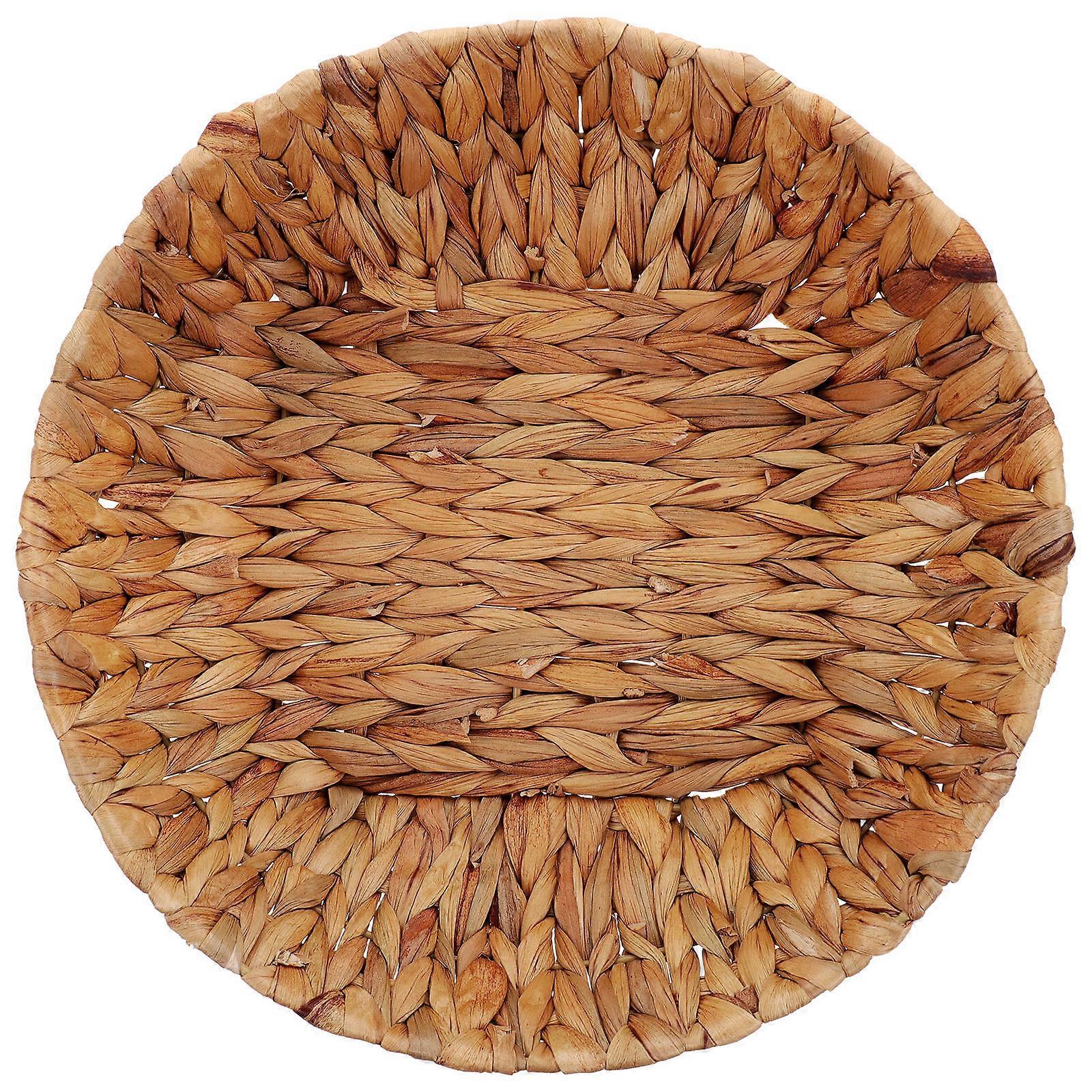 Grass Woven Bread Basket for Storage Use Handmade Round Tray