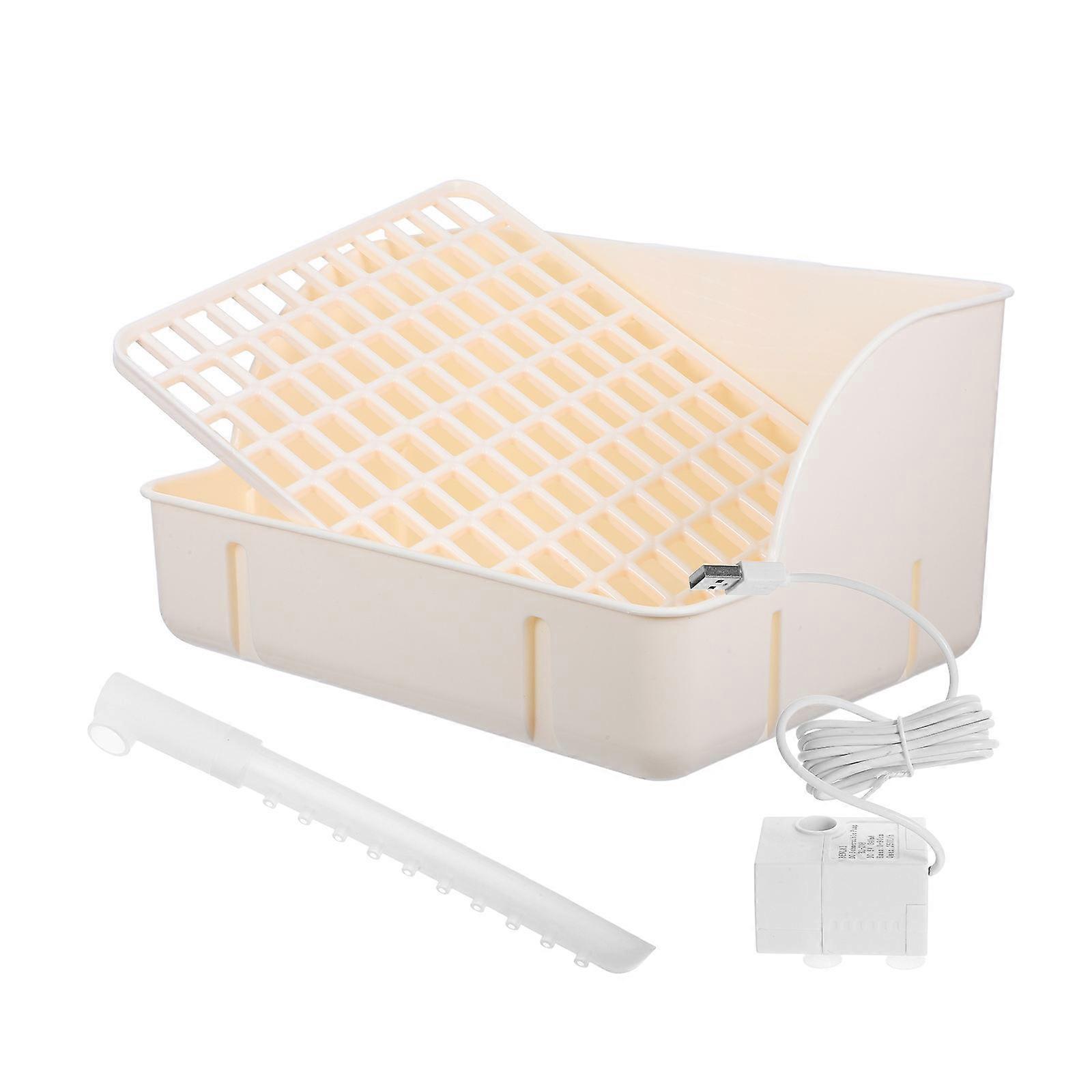 Automatic Bird Bath Tub with Circulating Water for Small Birds White Plastic