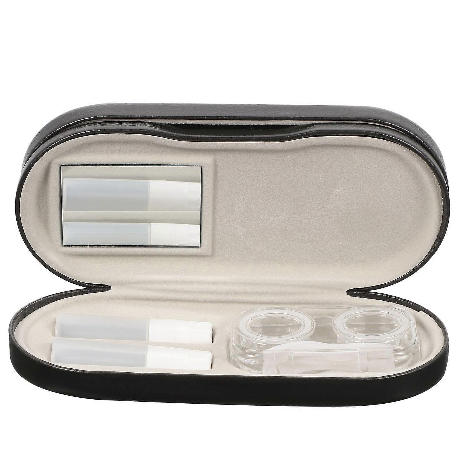 Double Sided Glasses Case for Storage Use 1Set White Portable Lens Case