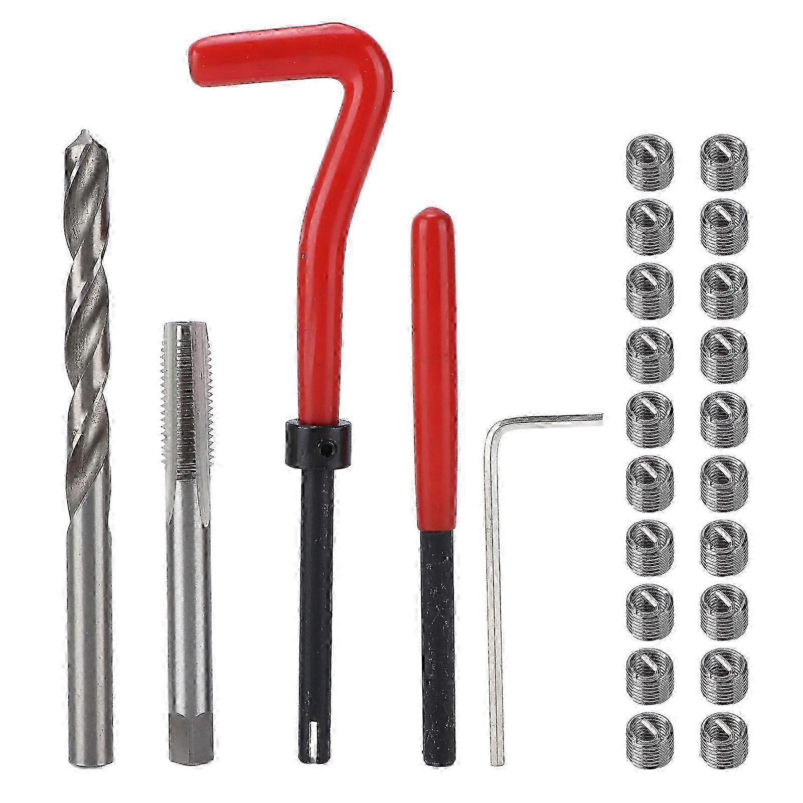 Thread Repair Kit M8x1.25mm Screw Coil Inserts Twist Bit Hex Wrench Tapping Drilling Tool Set