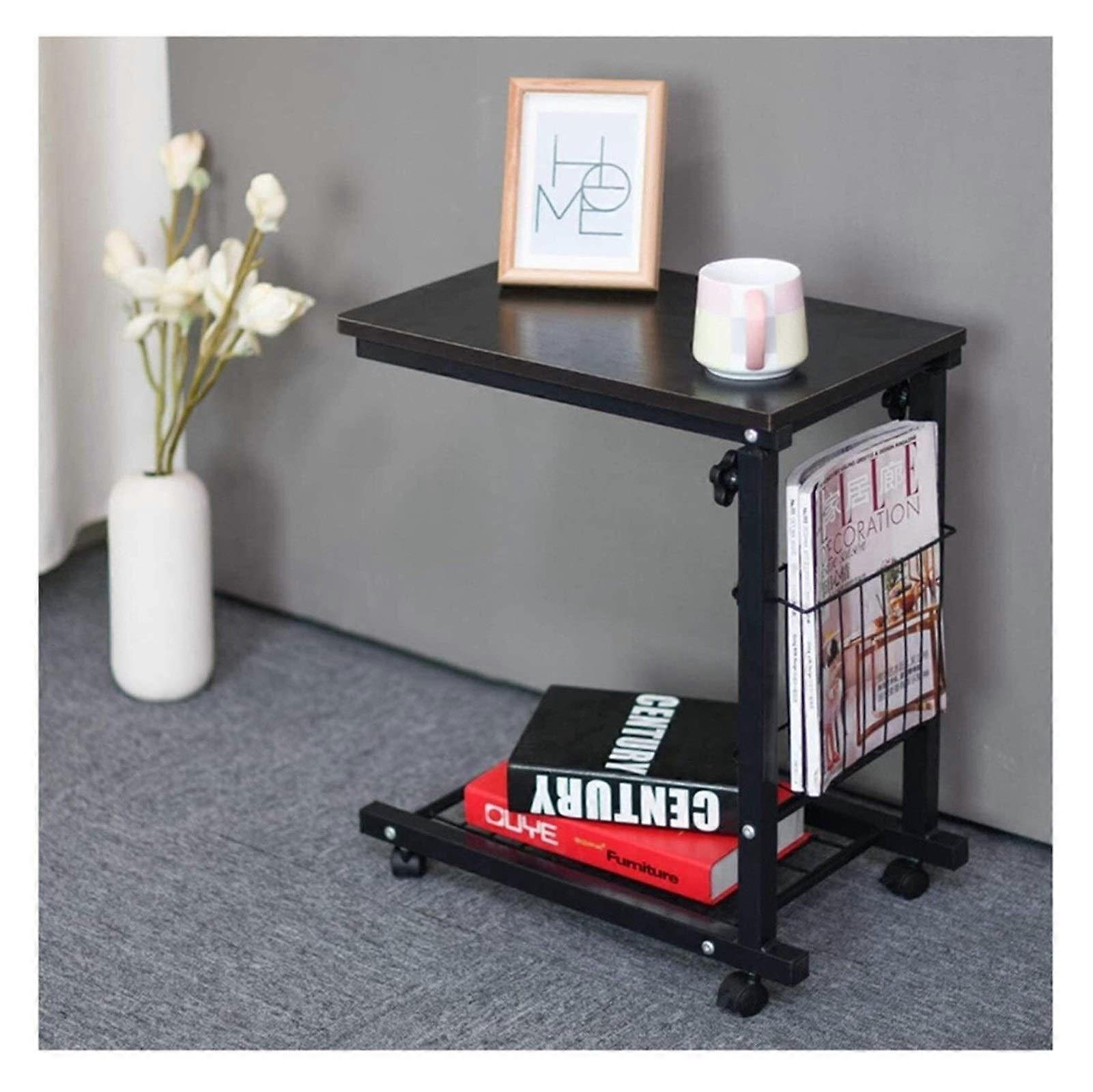 Overbed Table with Wheels, Height Adjustable CShaped Laptop Desk for Bed or Sofa with Lockable Casters