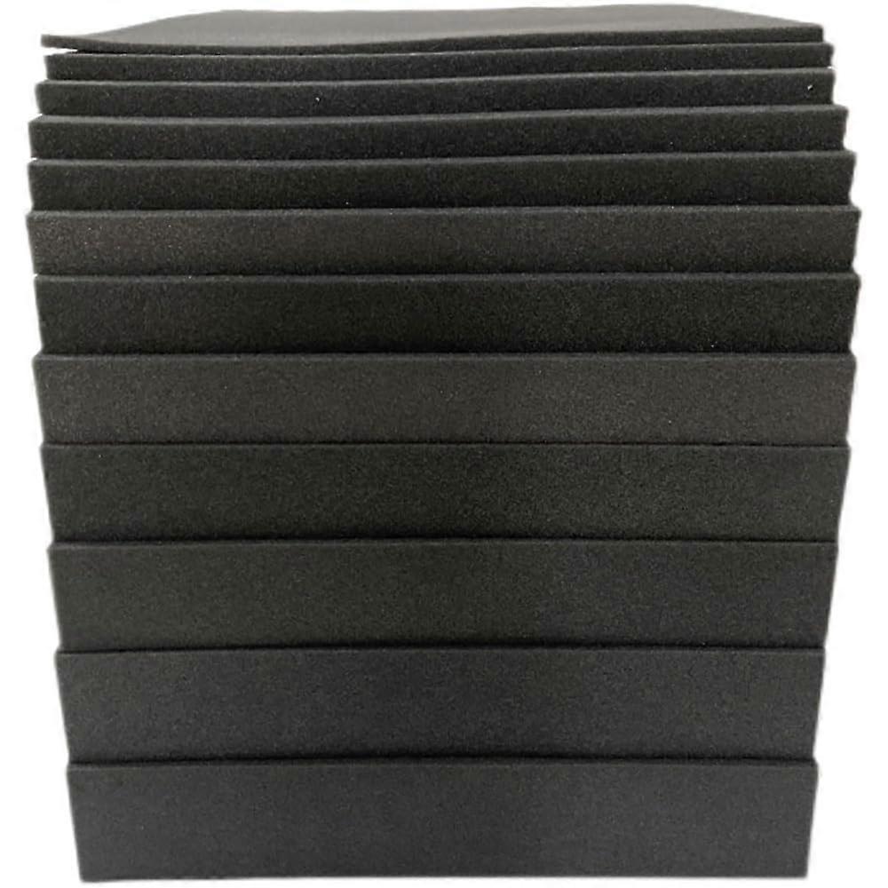 Toolbox Foam Insert Cuttable Shadow Foam Sheet Black Shockproof  Density Pad for Secure Tool Storage 30x30cm