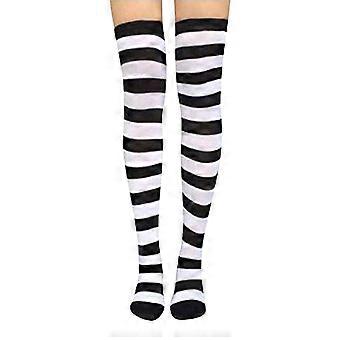 Thigh High Socks Socks For Women Women Knee High Socks Striped Women'S Long Black Stockings For Women Black