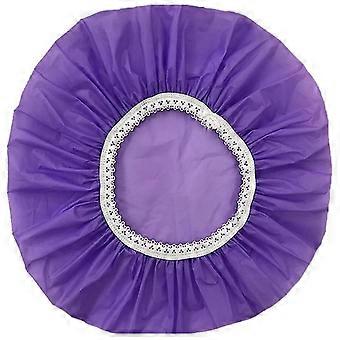 1pcs Household Waterproof Shower Cap, Swimming Cap, Hotel Elastic Shower Cap Hair Set (purple)
