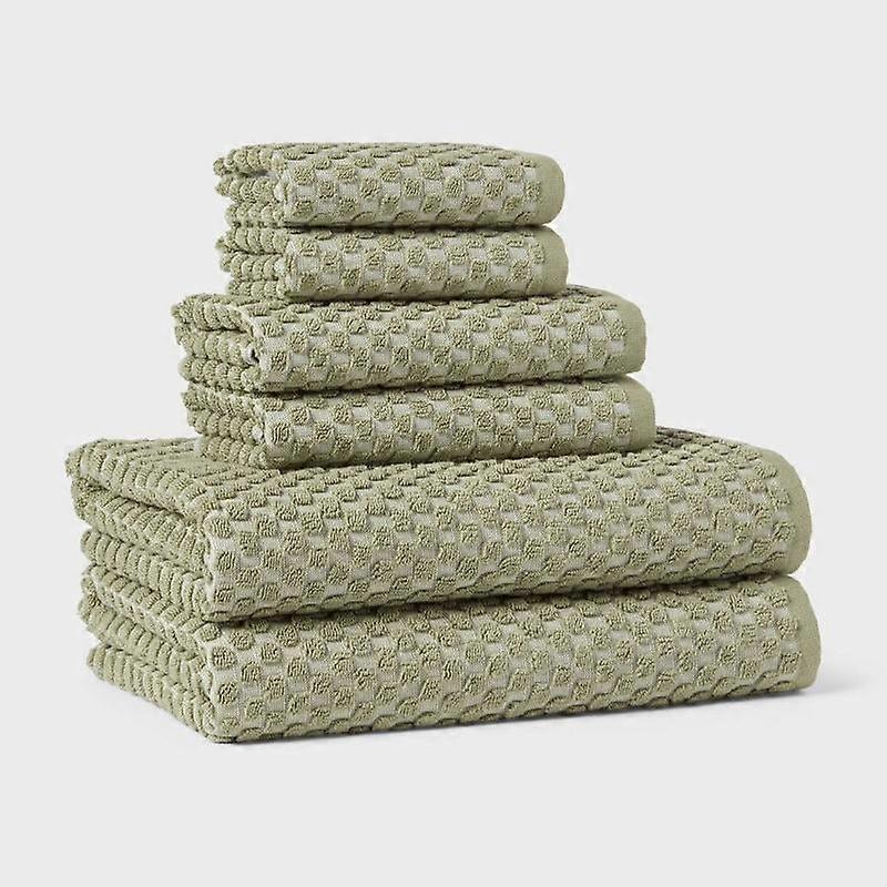 6pc Performance Plus Textured Dot Bath Towel Set