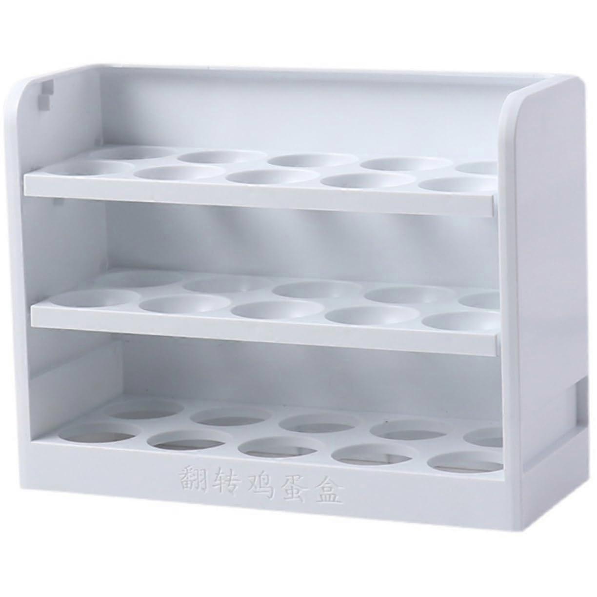 Egg Storage Container with Large Capacity Rolling Layers, Stackable Refrigerator Egg Holder
