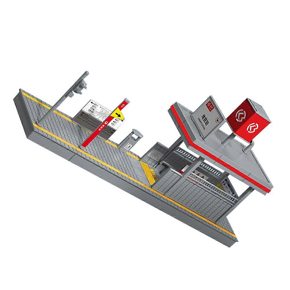 Subway Platform Model Toy for Kids Simulation Grey Plastic Accessory