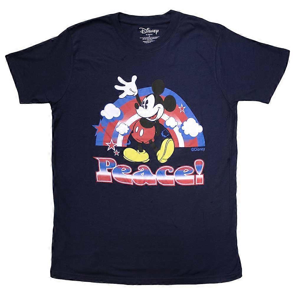 Mickey Mouse Peace Rainbow Logo T Shirt