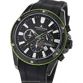 Jacques Lemans Svart Silikon 1-2141C Herrklocka