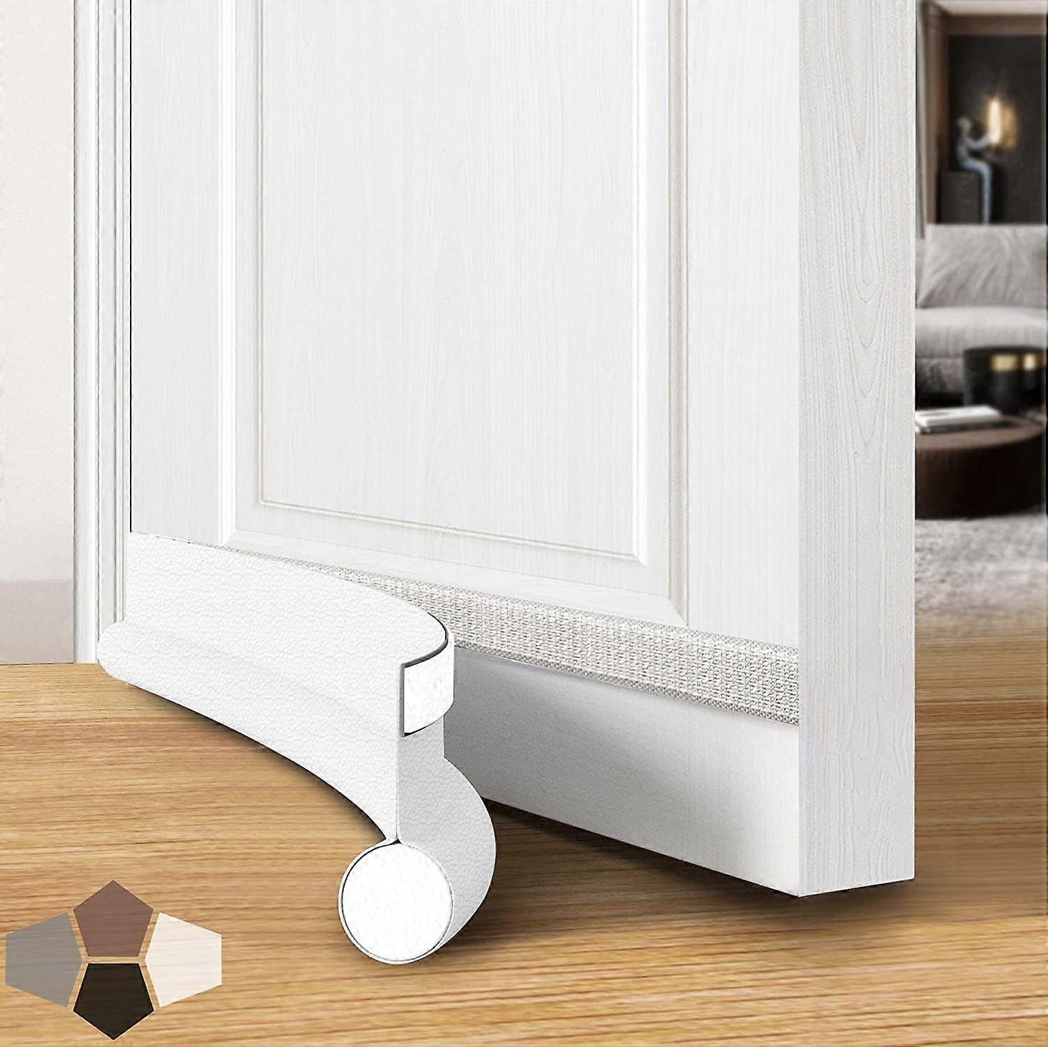 Adjustable 37.8" White Door Draft Blocker - Soundproof and Insulating