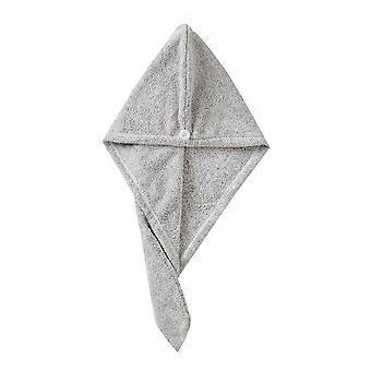 Quick Drying Hair Cap Bamboo Charcoal for Absorbent 2Pcs Grey Towel