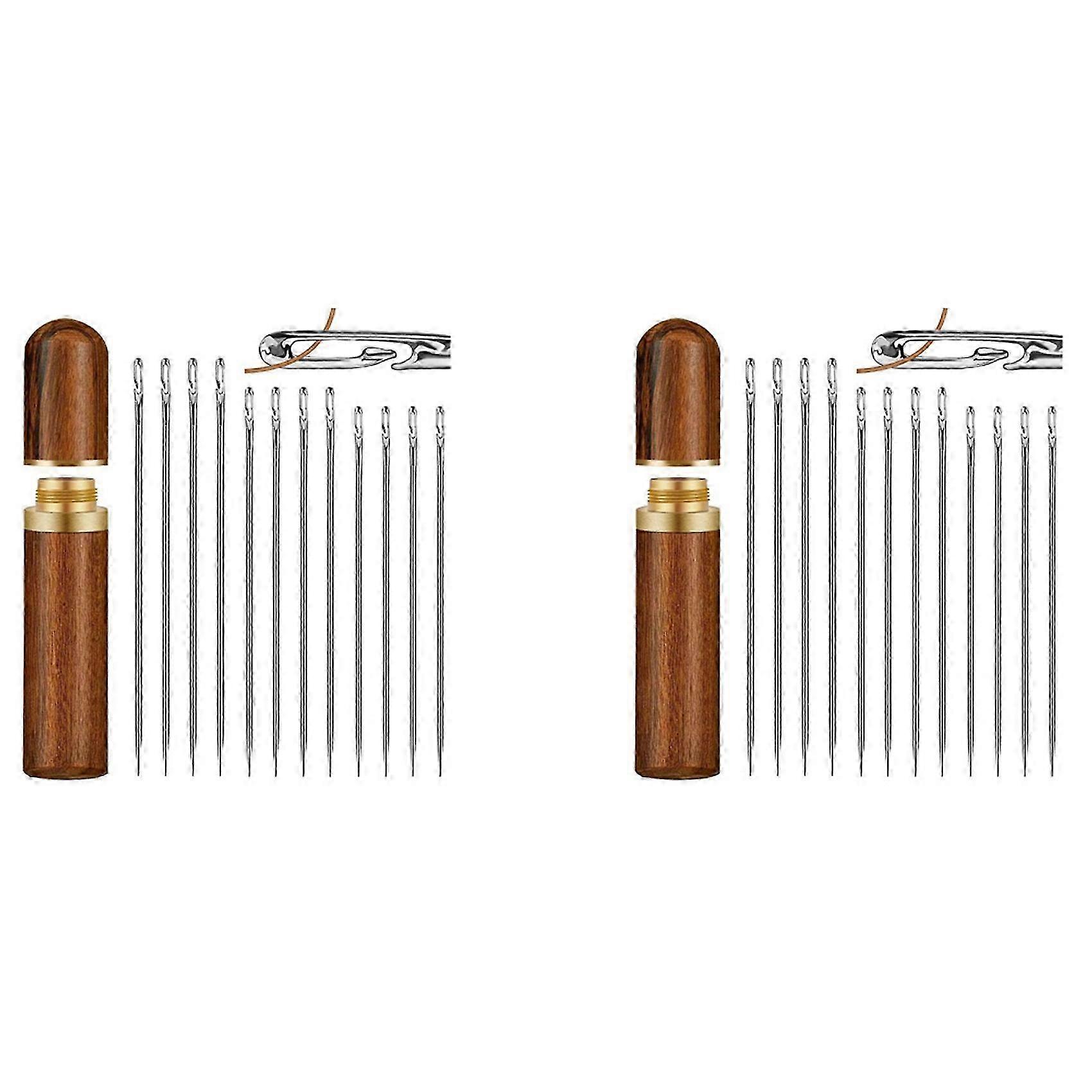 24X Self-Threading Needles,Sewing Needles compatible with Hand Sewing,compatible with the Elderly,Easy Side Threading Stitching Pins B