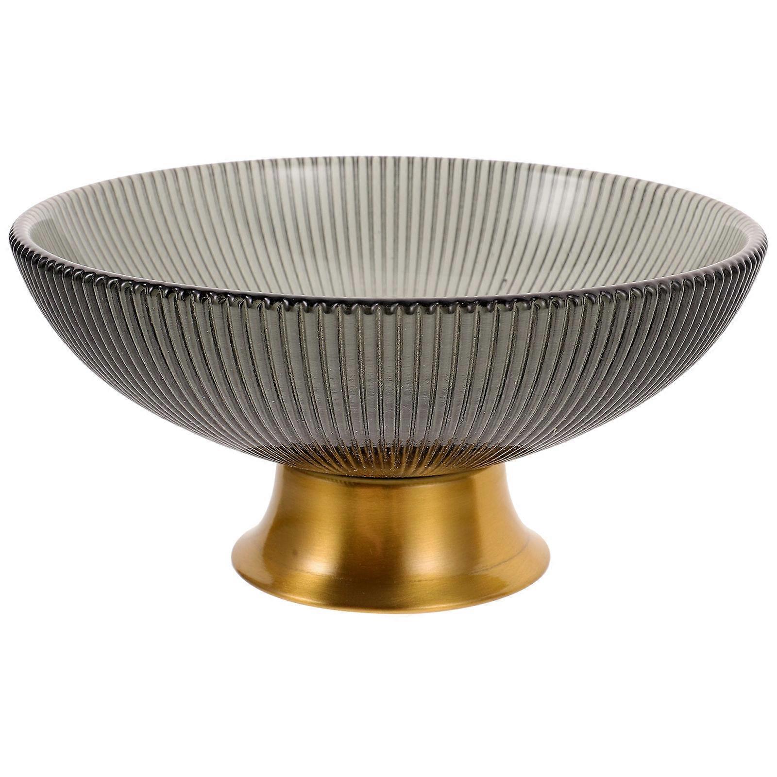 Grey Glass Fruit Plates Elevated Serving Plate for Kitchen Use