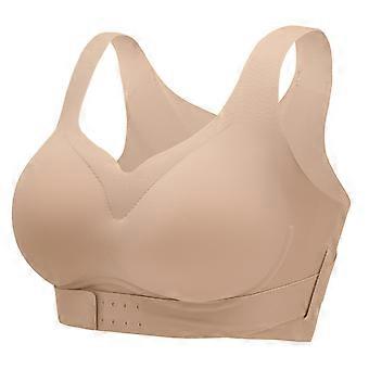 Osynlig ryggutjämnande BH för kvinnor, heltäckande stöd, framknäppning, push up-bh, hållningskorrigerande underkläder, färg XL