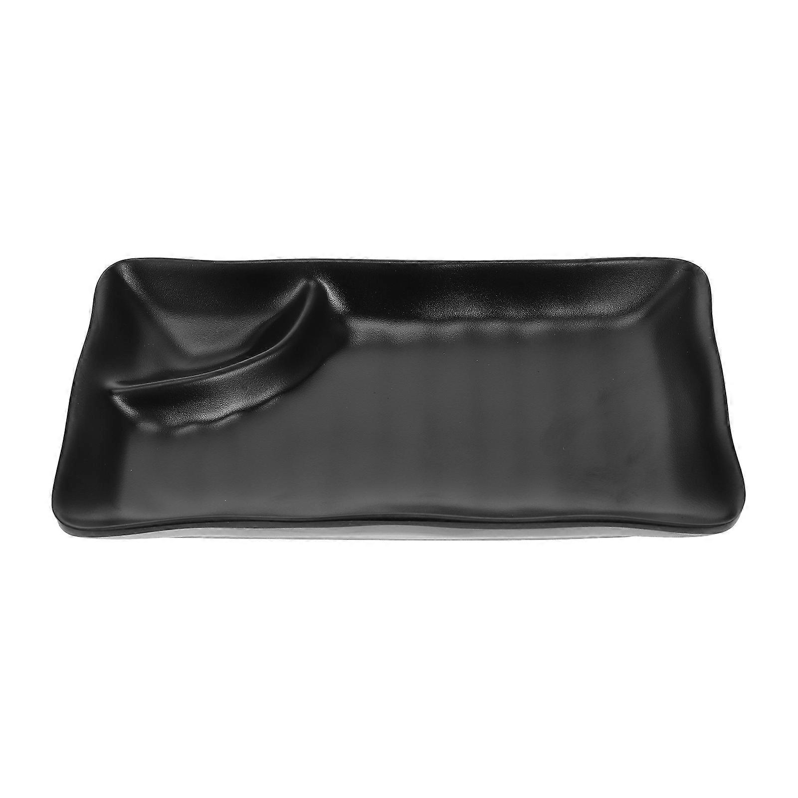 Sushi Dish Dumpling Dish for Practical Dining 1Pcs Black Plate