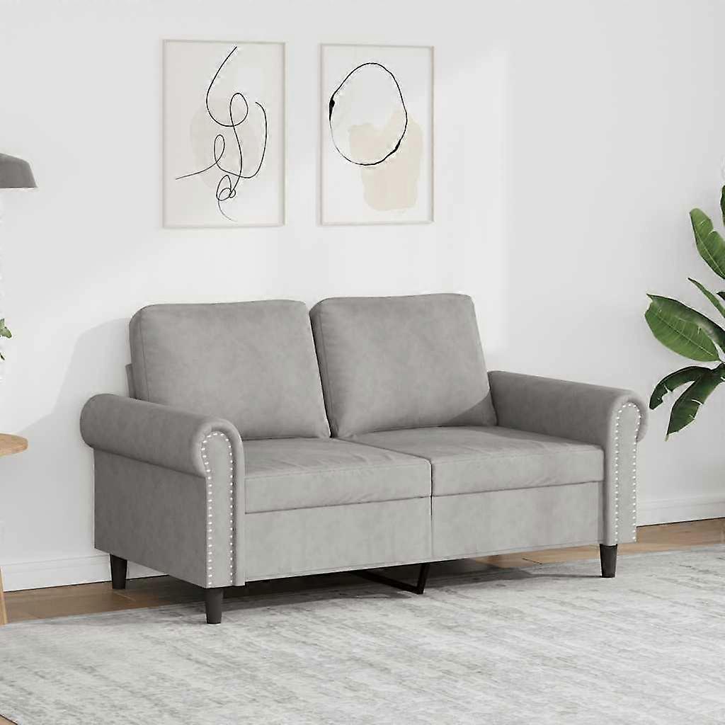 2-Sitzer-Sofa Hellgrau 120 cm Samt, SKU: 359519