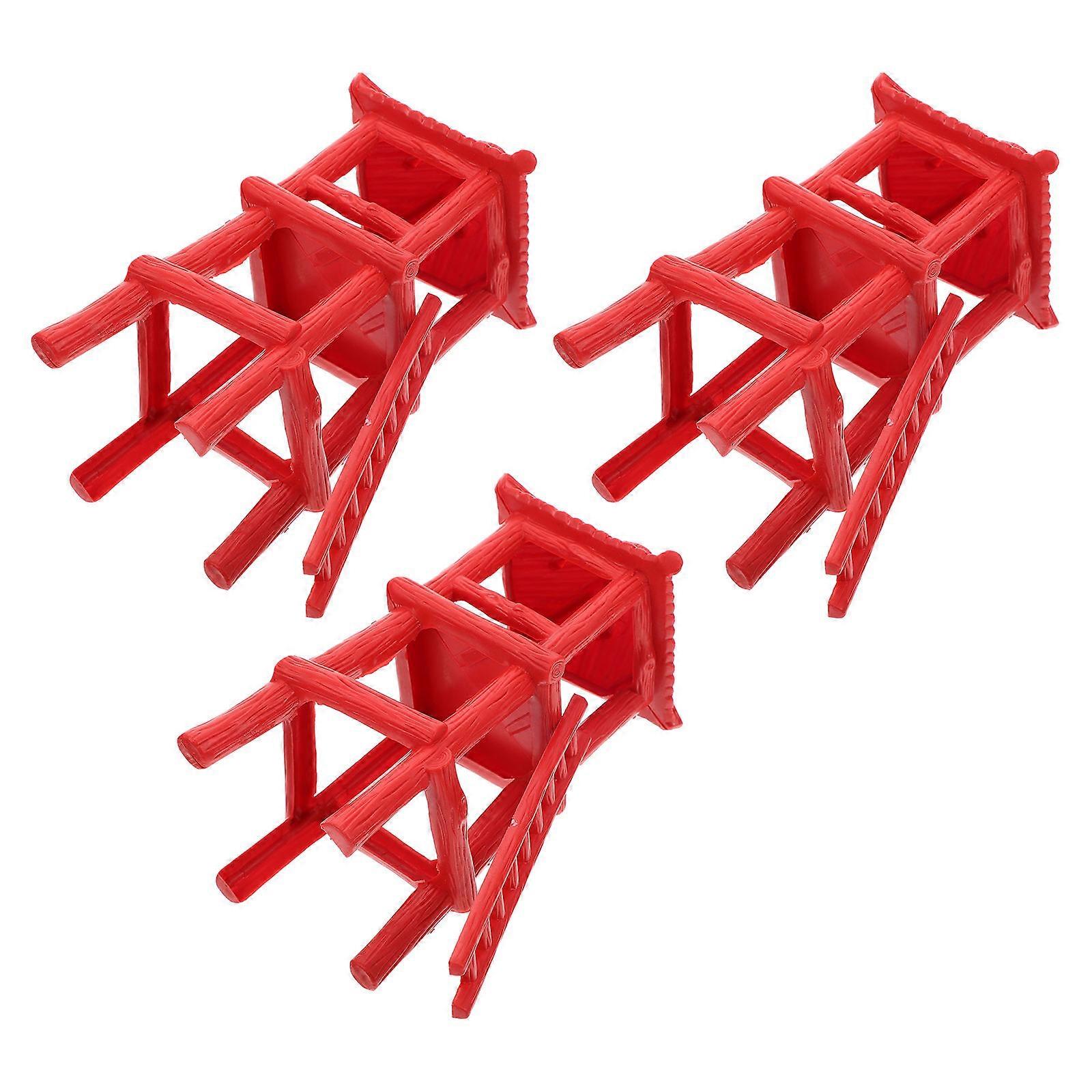 Observation Tower Model Plastic Observation Tower for Decor 3Pcs