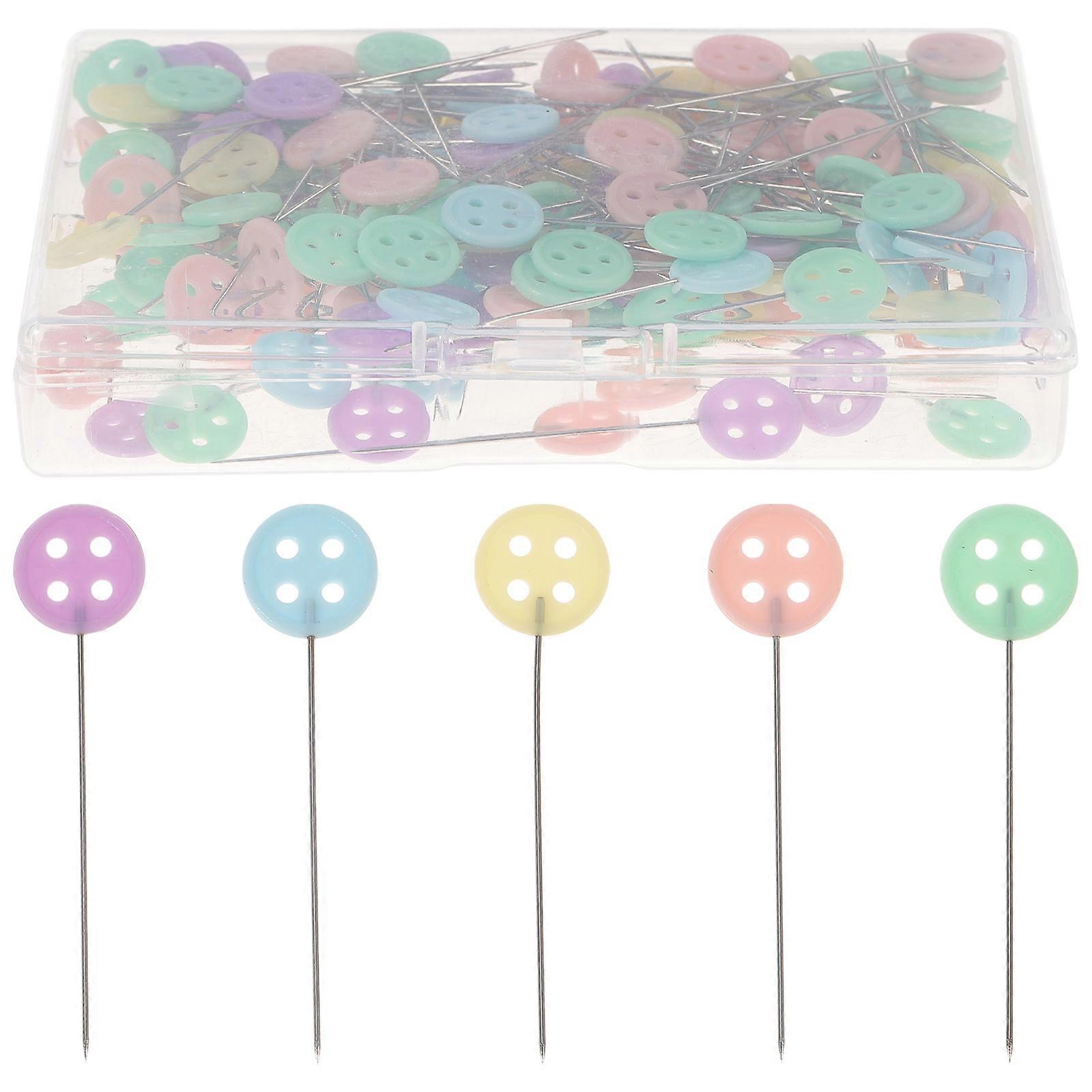 200pcs Button Head Straight Flat Button Head for DIY Sewing Crafts (Button)