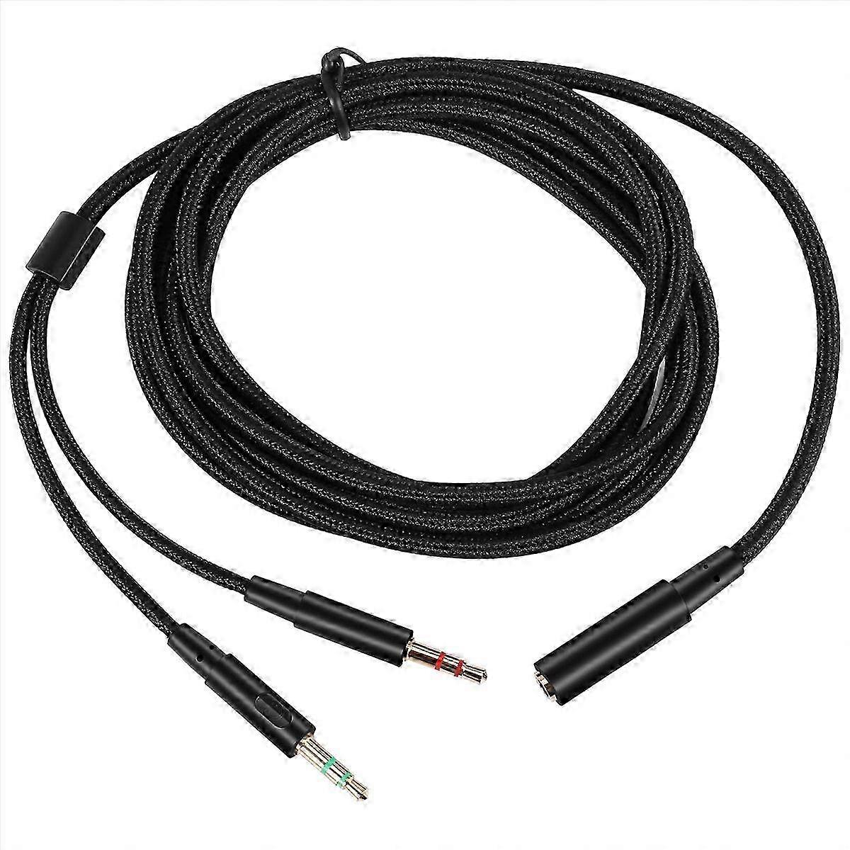 3.5mm Universal 2 in 1 Gaming Headset Audio- Extend Cable for HyperX Cloud II/Alpha-/Cloud Flight/Co