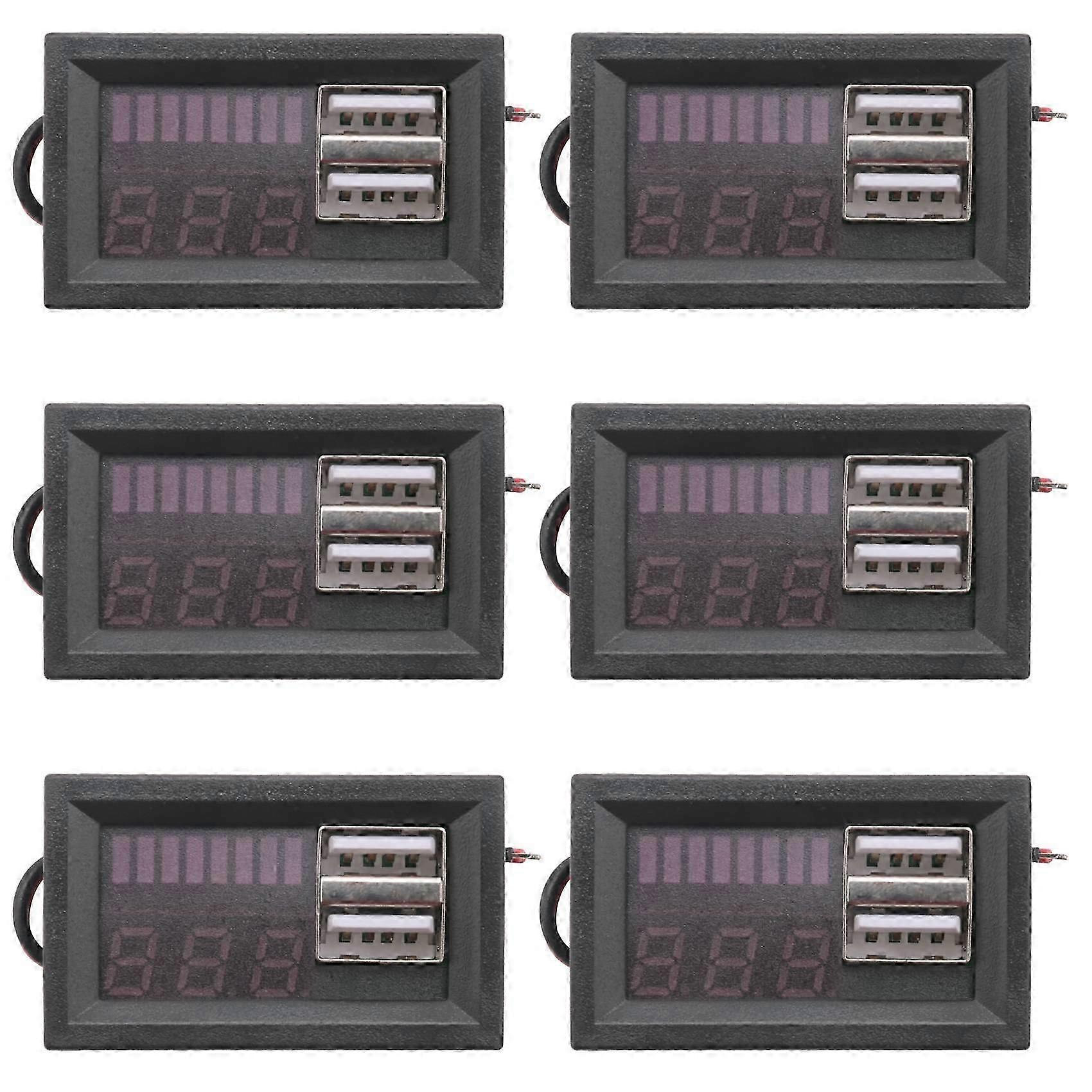 6-Pack Red LED Digital Voltmeter, Mini Voltage Monitor Panel for Accurate Volt Testing