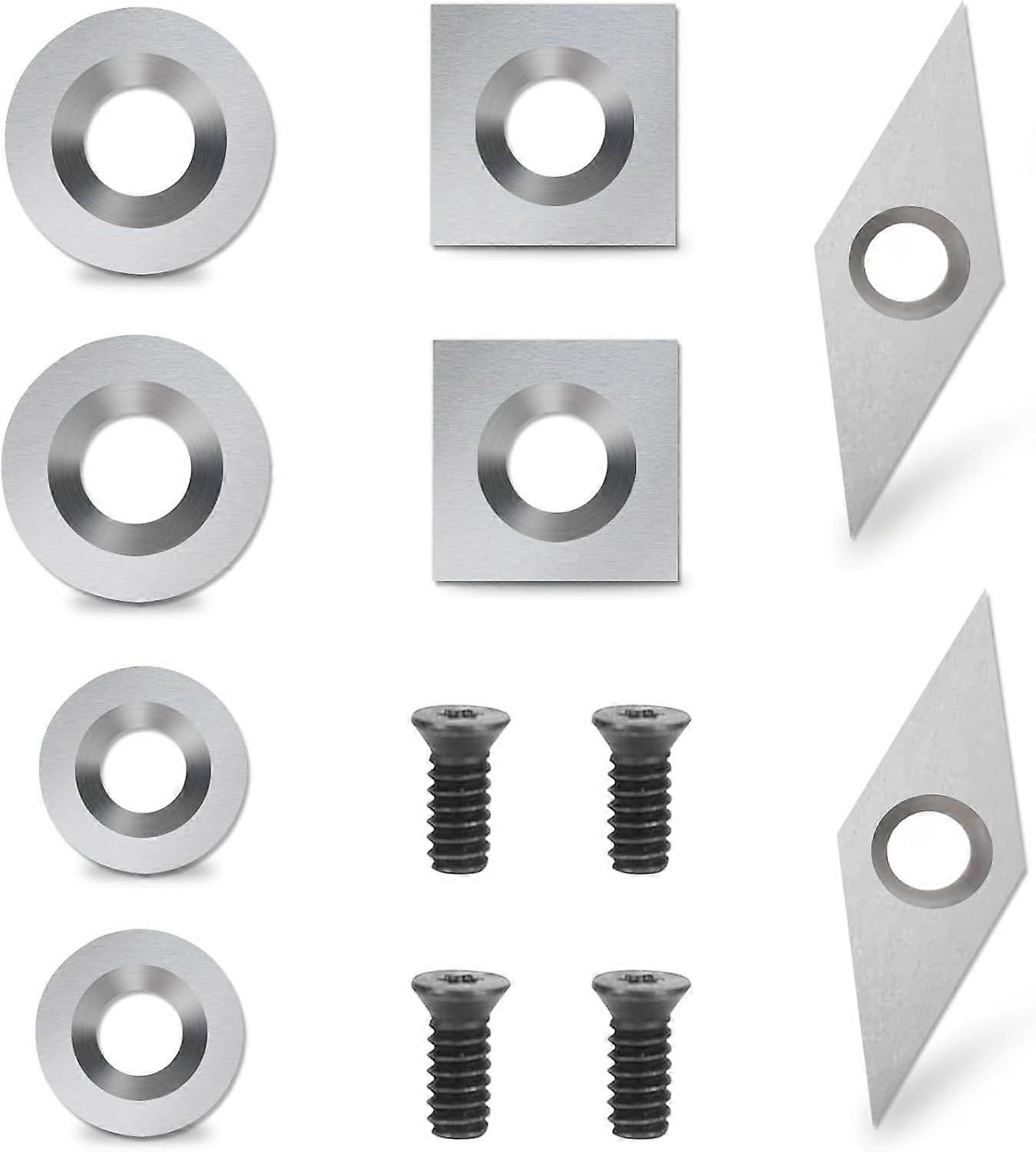12pcs Carbide Wood Turning Inserts, Carbide Wood Turning Gouges, Carbide Insert, Round Carbide Cutting Plate (12)