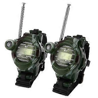 2pcs Walkie Talkie 7 In 1 Kids Spy Devices Watch Set With Flashlight For Outdoor