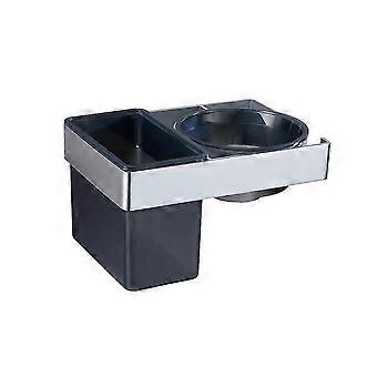 Selbstklebender Haartrocknerhalter, Haartrocknerhalter mit Kabelaufgabe, 15x10,5x9,2cm, Silber
