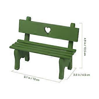 VOSAREA Dekorative Mini Holz Gartenbank Veranda Stuhl Miniatur Landschaft Ornament für Fotokabine Requisiten Home Decoration (Grün)