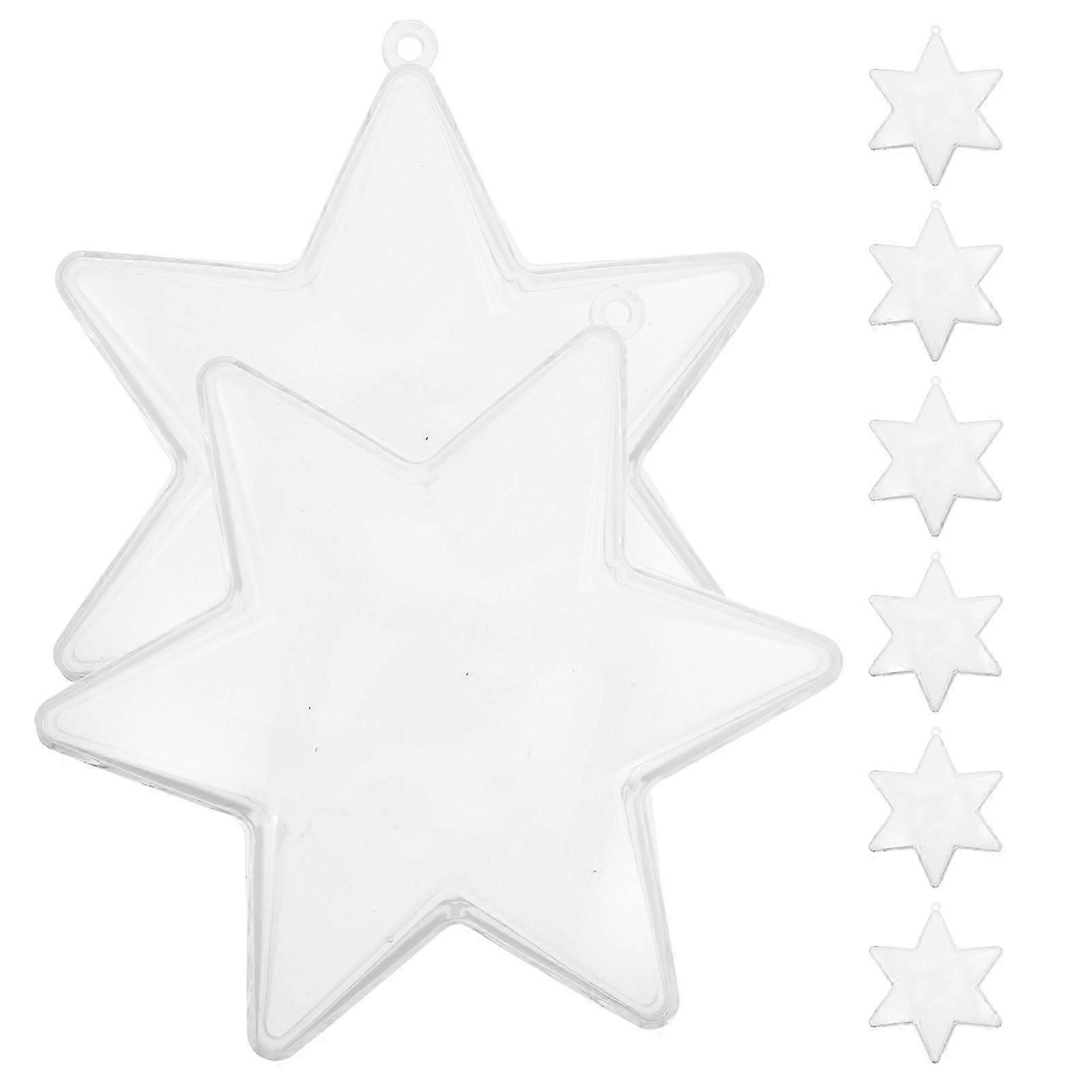 Clear Hexagonal Star Plastic Candy Box for Storage 8Pcs Transparent Containers