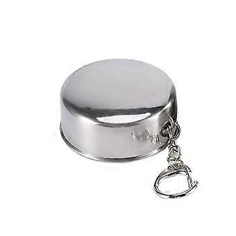 S Stainless Steel Travel Folding Cup Camp Keychain Retractable Telescopic Foldable