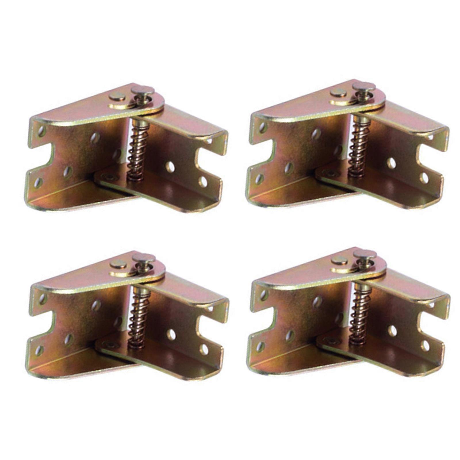 4Pcs Folding Table Chair Leg Brackets Hinge 90 Degrees Locking Folding Hinge Replacement Self-locking Hinge Easy to Use Multicolor