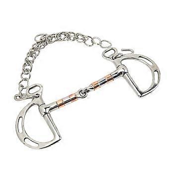 Pferdegebiss Edelstahl Kupfer D-Ring Trense Gebiss mit Kette für 125mm Pferdemaul