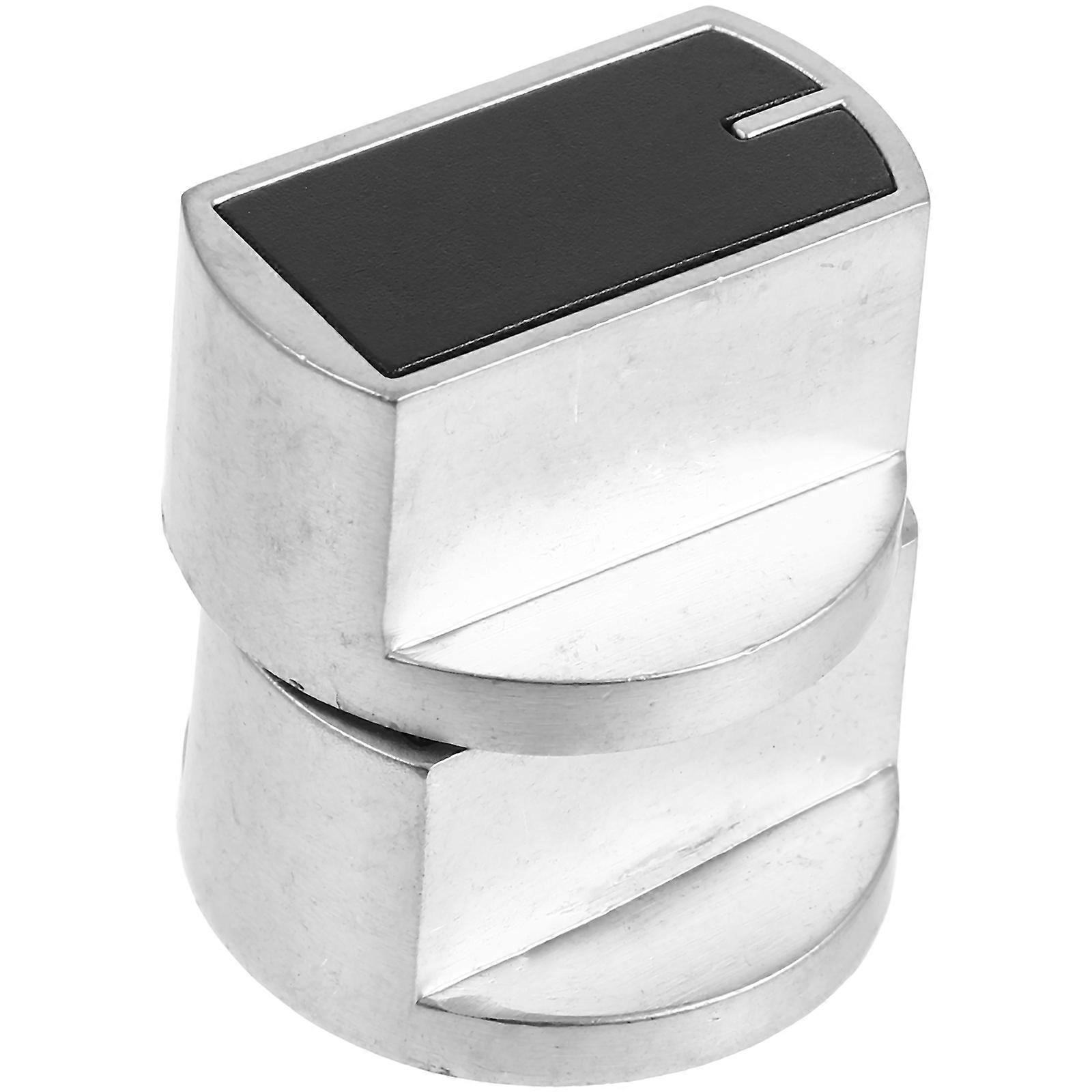 2Pcs Gas Stove Knobs for Oven Cooktop Control Black Zinc Alloy Replacement