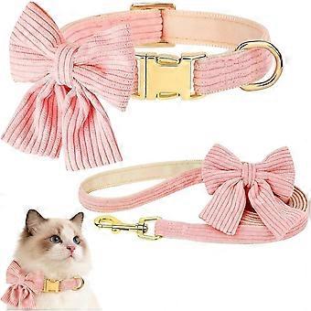 Dog Collar and Leash Set, Adjustable Puppy Collar, Adorable Collar wit