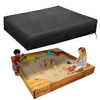 Outdoor Garden Sandpit Cover 180*180cm 210D Oxford Cloth Waterproof Black Tarpaulin