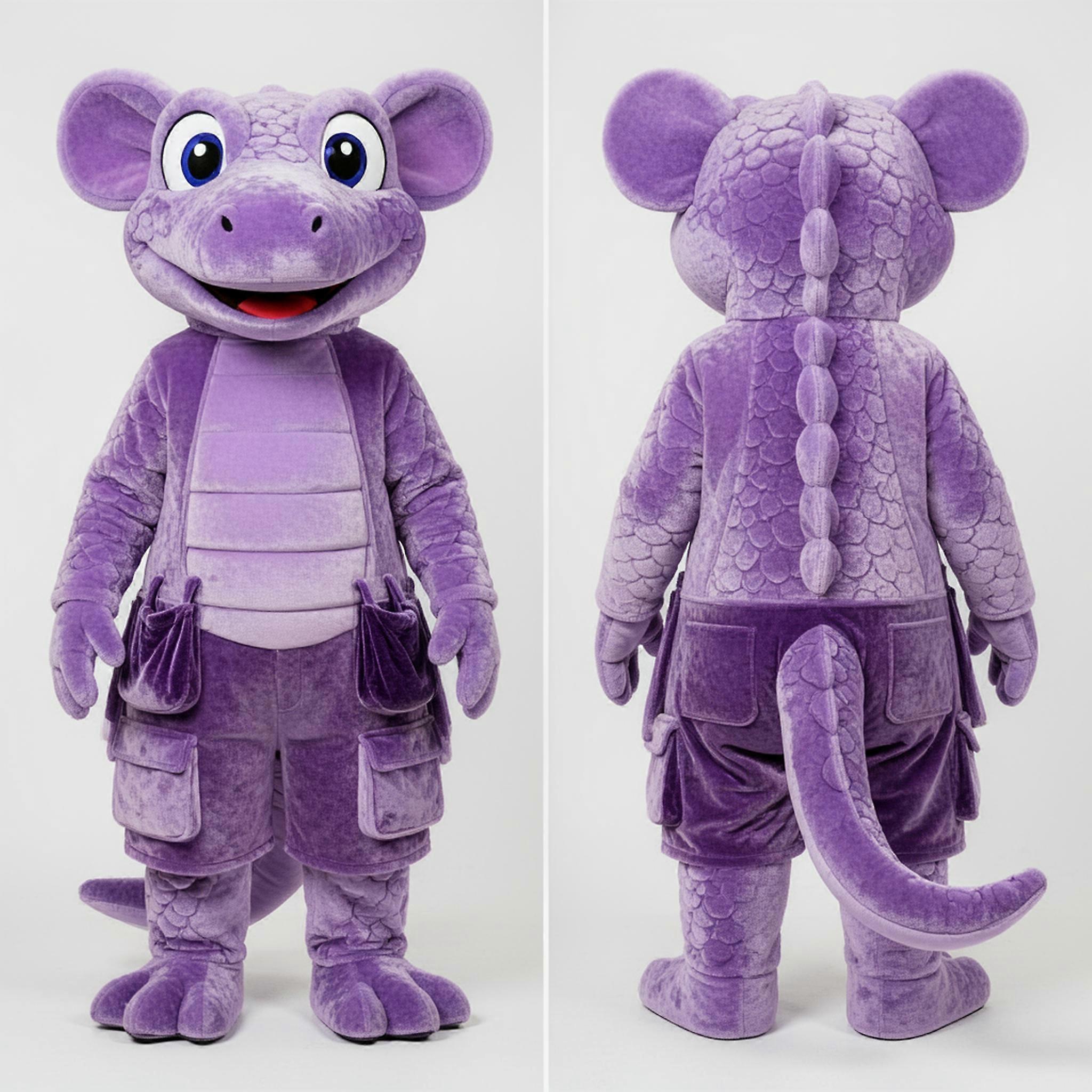 MASTICOT Lavender Velvety Lizard Mascot