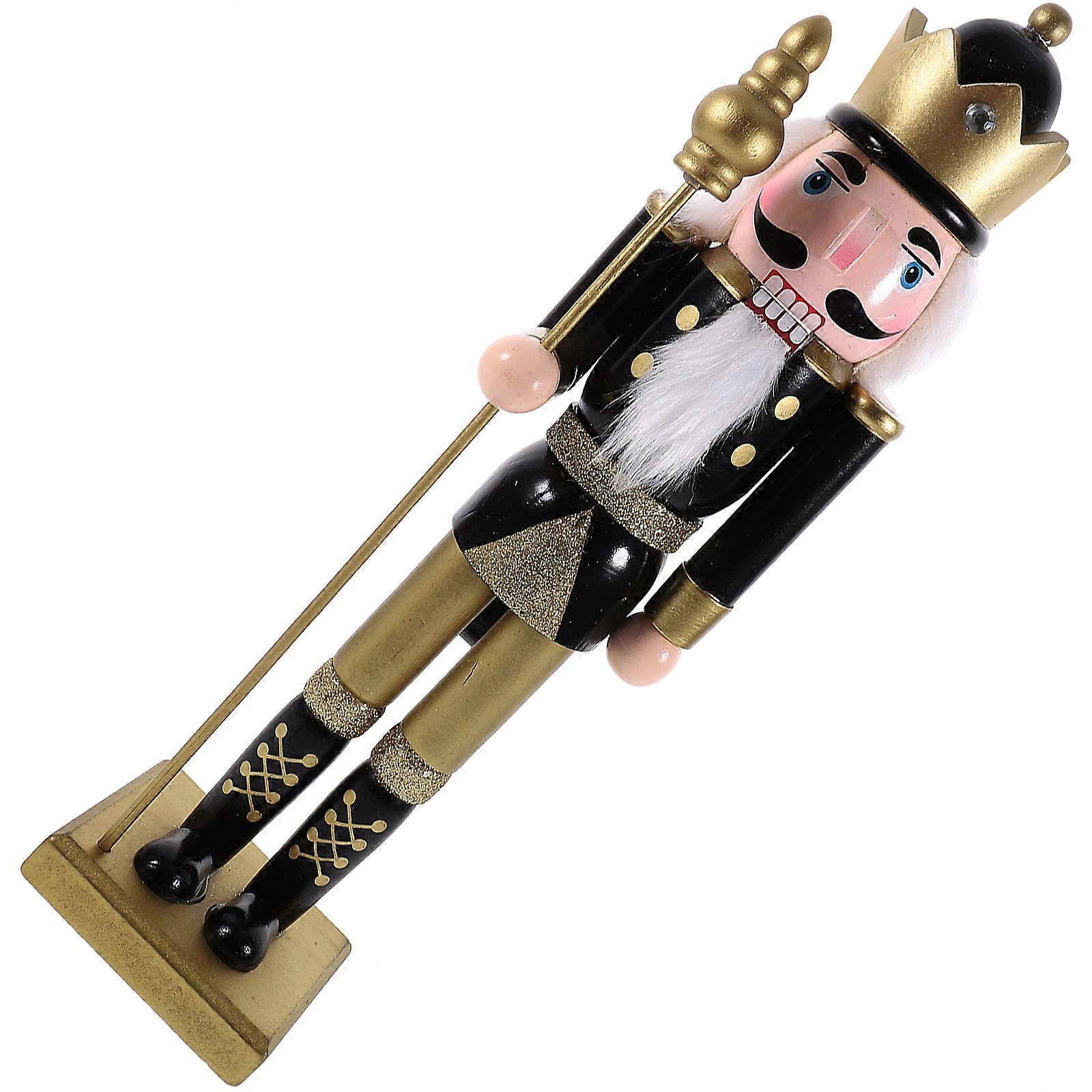Wood Desktop Nutcracker Christmas Nutcracker Decoration 2Pcs Pack