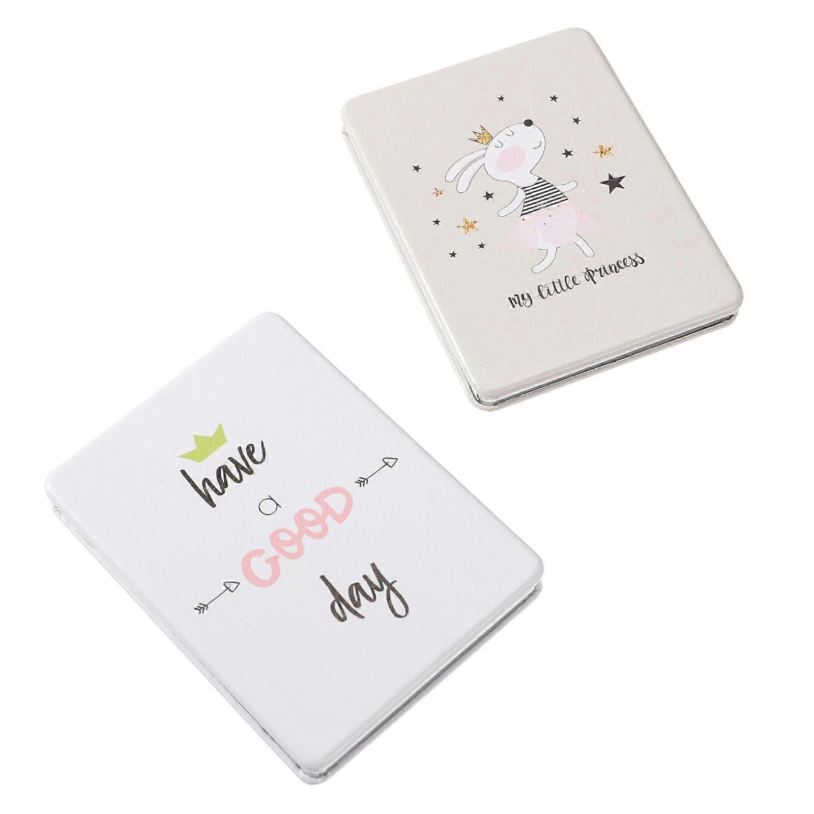 Pocket Compact Mirror PU Makeup Mirror for Makeup 4Pcs Set