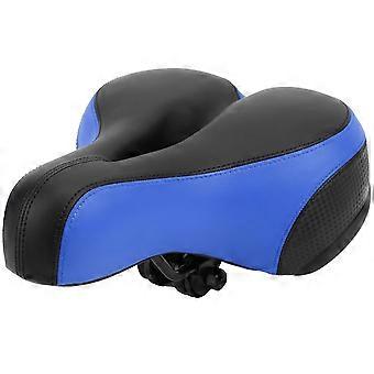 Mountain Bike Saddle Comcompatible withtable Microfiber Leather HollowCarved Spring Bike Saddle Seat(Black Blue )